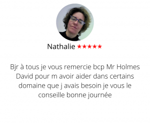 Bjr à tous je vous remercie bcp Mr Holmes David pour m avoir aider dans certains domaine que j avais besoin je vous le conseille bonne journée Hypnose 13, Le développement personnel - Nathalie