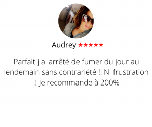 Parfait j ai arrêté de fumer du jour au lendemain sans contrariété !! Ni frustration !! Je recommande à 200% Arrêter de fumer par hypnose13, Audrey